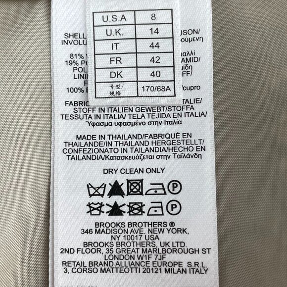 Brooks Brothers Classic Lined Tweed Wool Blend Wrap Skirt Brown Tan Cream Sz 8 - Picture 13 of 15